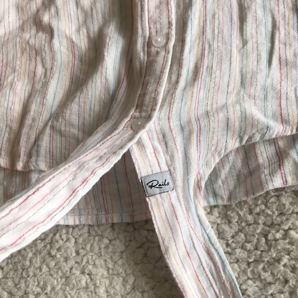 Rails Val linen tie front shirt S - Picture 9 of 13